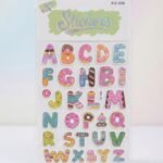 ملصقات حروف إنجليزية ثلاثية الأبعاد بارزة DIY EVA (طقم 12 شريحة / دزينة بتصاميم كرتونية)
